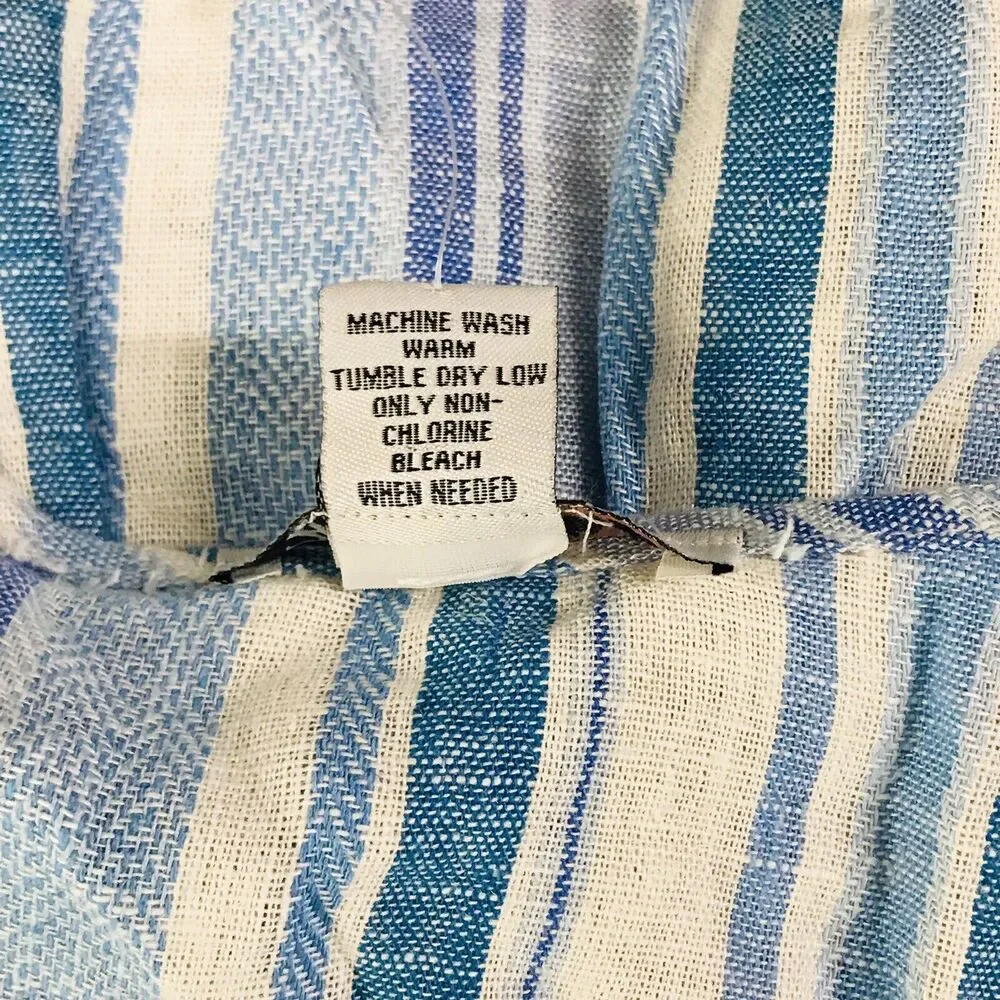 Marissa Olivia Women M Dress Babydoll Faux Button Up Stripes Blue NWT Flaw CL7